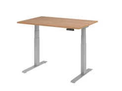 Hammerbacher VXDKB Elektrisch hoogteverstelbaar Zit-sta-bureau Walnoot C-Voet 1.200 (B) x 800 (D) x 1.290 (H) mm Spaanplaat, Staal