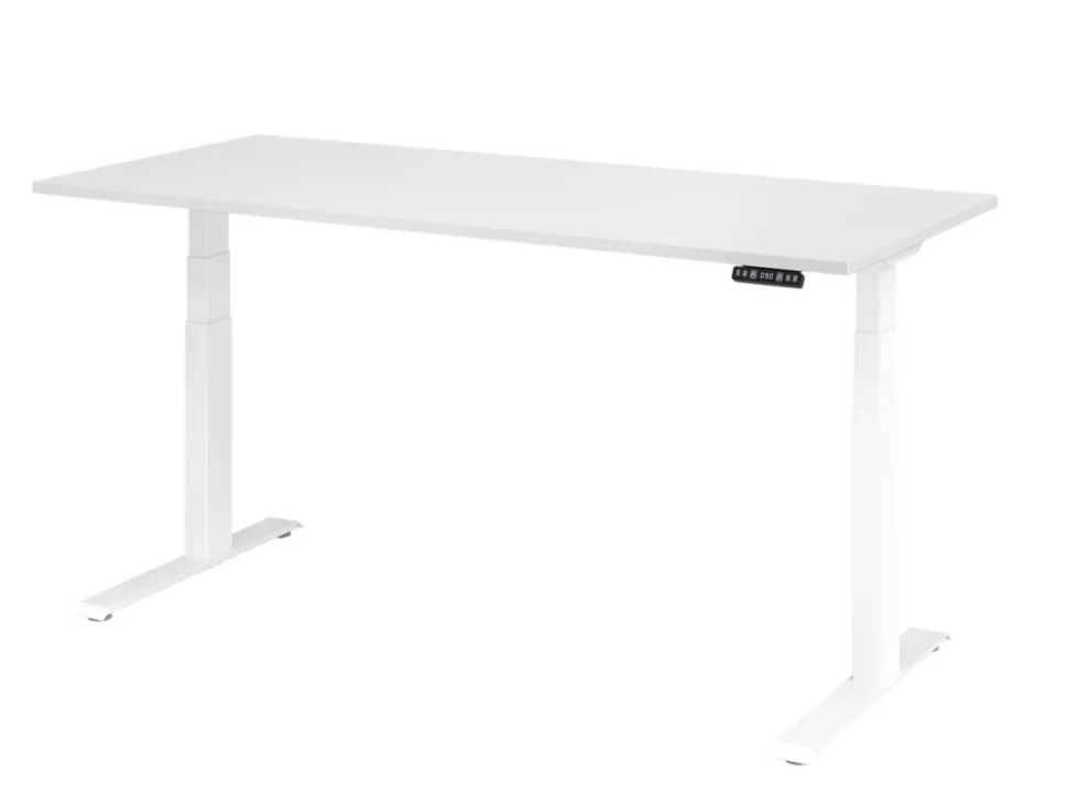 Hammerbacher VXDKB Elektrisch hoogteverstelbaar Zit-sta-bureau Wit C-Voet 1.800 (B) x 800 (D) x 1.290 (H) mm Spaanplaat, Staal