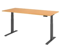Hammerbacher VXDKB Elektrisch hoogteverstelbaar Zit-sta-bureau Beuken C-Voet 1.800 (B) x 800 (D) x 1.290 (H) mm Spaanplaat, Staal
