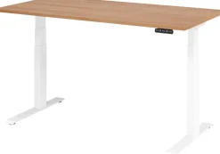 Hammerbacher VXDKB Elektrisch hoogteverstelbaar Zit-sta-bureau Walnoot C-Voet 1.600 (B) x 800 (D) x 1.290 (H) mm Spaanplaat, Staal