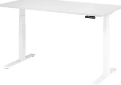 Hammerbacher VXDKB Elektrisch hoogteverstelbaar Zit-sta-bureau Wit C-Voet 1.600 (B) x 800 (D) x 1.290 (H) mm Spaanplaat, Staal