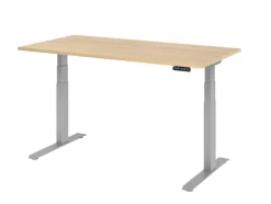 Hammerbacher VXDKB Elektrisch hoogteverstelbaar Zit-sta-bureau Eiken C-Voet 1.600 (B) x 800 (D) x 1.290 (H) mm Spaanplaat, Staal