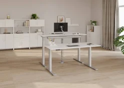 Hammerbacher VXDKB Elektrisch hoogteverstelbaar Zit-sta-bureau Walnoot C-Voet 1.200 (B) x 800 (D) x 1.290 (H) mm Spaanplaat, Staal