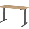 Hammerbacher VXDKB Elektrisch hoogteverstelbaar Zit-sta-bureau Eiken C-Voet 1.600 (B) x 800 (D) x 1.290 (H) mm Spaanplaat, Staal