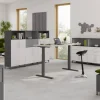 Hammerbacher VXDKB Elektrisch hoogteverstelbaar Zit-sta-bureau Grijs C-Voet 1,600 (B) x 800 (D) x 1,290 (H) mm Spaanplaat, Staal