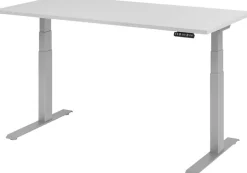 Hammerbacher VXDKB Elektrisch hoogteverstelbaar Zit-sta-bureau Grijs C-Voet 1,600 (B) x 800 (D) x 1,290 (H) mm Spaanplaat, Staal