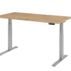 Hammerbacher VXDKB Elektrisch hoogteverstelbaar Zit-sta-bureau Eiken C-Voet 1.600 (B) x 800 (D) x 1.290 (H) mm Spaanplaat, Staal