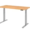 Hammerbacher VXDKB Elektrisch hoogteverstelbaar Zit-sta-bureau Beuken C-Voet 1.600 (B) x 800 (D) x 1.290 (H) mm Spaanplaat, Staal