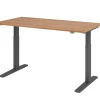 Hammerbacher VXMKA Elektrisch hoogteverstelbaar Zit-sta-bureau Walnoot C-Voet 1,600 (B) x 800 (D) x 1,200 (H) mm Spaanplaat, Staal