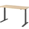 Hammerbacher VXMKA Elektrisch hoogteverstelbaar Zit-sta-bureau Eiken C-Voet 1,600 (B) x 800 (D) x 1,200 (H) mm Spaanplaat, Staal