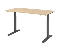 Hammerbacher VXMKA Elektrisch hoogteverstelbaar Zit-sta-bureau Eiken C-Voet 1,600 (B) x 800 (D) x 1,200 (H) mm Spaanplaat, Staal