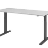 Hammerbacher VXMKA Elektrisch hoogteverstelbaar Zit-sta-bureau Grijs C-Voet 1,800 (B) x 800 (D) x 1,200 (H) mm Spaanplaat, Staal