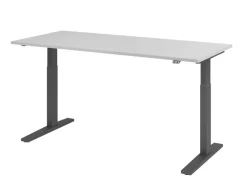 Hammerbacher VXMKA Elektrisch hoogteverstelbaar Zit-sta-bureau Grijs C-Voet 1,800 (B) x 800 (D) x 1,200 (H) mm Spaanplaat, Staal