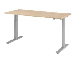Hammerbacher VXMKA Elektrisch hoogteverstelbaar Zit-sta-bureau Eiken C-Voet 1,800 (B) x 800 (D) x 1,200 (H) mm Spaanplaat, Staal