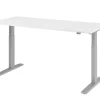 Hammerbacher VXMKA Elektrisch hoogteverstelbaar Zit-sta-bureau Wit C-Voet 1,800 (B) x 800 (D) x 1,200 (H) mm Spaanplaat, Staal