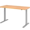 Hammerbacher VXMKA Elektrisch hoogteverstelbaar Zit-sta-bureau Beuken C-Voet 1,600 (B) x 800 (D) x 1,200 (H) mm Spaanplaat, Staal