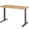 Hammerbacher VXMKA Elektrisch hoogteverstelbaar Zit-sta-bureau Eiken C-Voet 1,600 (B) x 800 (D) x 1,200 (H) mm Spaanplaat, Staal