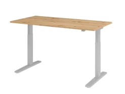 Hammerbacher VXMKA Elektrisch hoogteverstelbaar Zit-sta-bureau Eiken C-Voet 1.600 (B) x 800 (D) x 1.200 (H) mm Spaanplaat, Staal