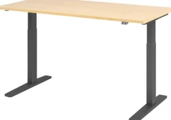 Hammerbacher VXMKA Elektrisch hoogteverstelbaar Zit-sta-bureau Ahorn C-Voet 1,600 (B) x 800 (D) x 1,200 (H) mm Spaanplaat, Staal