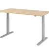 Hammerbacher VXMKA Elektrisch hoogteverstelbaar Zit-sta-bureau Eiken C-Voet 1,600 (B) x 800 (D) x 1,200 (H) mm Spaanplaat, Staal