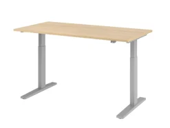Hammerbacher VXMKA Elektrisch hoogteverstelbaar Zit-sta-bureau Eiken C-Voet 1,600 (B) x 800 (D) x 1,200 (H) mm Spaanplaat, Staal