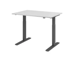 Hammerbacher VXMKA Elektrisch hoogteverstelbaar Zit-sta-bureau Grijs C-Voet 1,200 (B) x 800 (D) x 1,200 (H) mm Spaanplaat, Staal