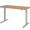 Hammerbacher VXMKA Elektrisch hoogteverstelbaar Zit-sta-bureau Walnoot C-Voet 1,600 (B) x 800 (D) x 1,200 (H) mm Spaanplaat, Staal