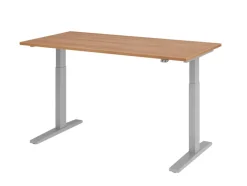 Hammerbacher VXMKA Elektrisch hoogteverstelbaar Zit-sta-bureau Walnoot C-Voet 1,600 (B) x 800 (D) x 1,200 (H) mm Spaanplaat, Staal