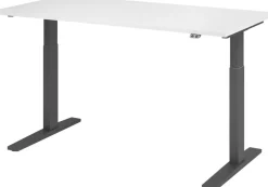 Hammerbacher VXMKA Elektrisch hoogteverstelbaar Zit-sta-bureau Wit C-Voet 1,600 (B) x 800 (D) x 1,200 (H) mm Spaanplaat, Staal