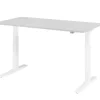 Hammerbacher VXMKA Elektrisch hoogteverstelbaar Zit-sta-bureau Grijs C-Voet 1,600 (B) x 800 (D) x 1,200 (H) mm Spaanplaat, Staal