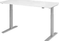 Hammerbacher VXMKA Elektrisch hoogteverstelbaar Zit-sta-bureau Wit C-Voet 1,600 (B) x 800 (D) x 1,200 (H) mm Spaanplaat, Staal