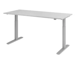 Hammerbacher VXMKA Elektrisch hoogteverstelbaar Zit-sta-bureau Grijs C-Voet 1,800 (B) x 800 (D) x 1,200 (H) mm Spaanplaat, Staal