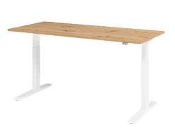 Hammerbacher VXMKA Elektrisch hoogteverstelbaar Zit-sta-bureau Eiken C-Voet 1,800 (B) x 800 (D) x 1,200 (H) mm Spaanplaat, Staal