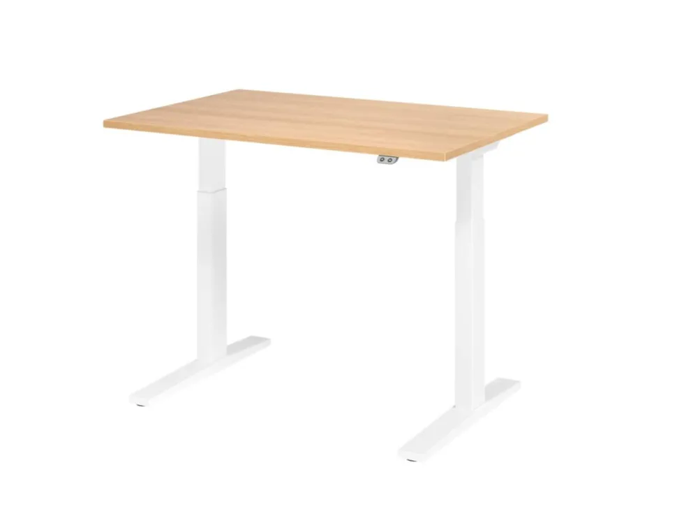 Hammerbacher VXMKA Elektrisch hoogteverstelbaar Zit-sta-bureau Eiken C-Voet 1,200 (B) x 800 (D) x 1,200 (H) mm Spaanplaat, Staal