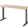 Hammerbacher VXMKA Elektrisch hoogteverstelbaar Zit-sta-bureau Eiken C-Voet 1,800 (B) x 800 (D) x 1,200 (H) mm Spaanplaat, Staal