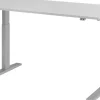 Hammerbacher VXMKA Elektrisch hoogteverstelbaar Zit-sta-bureau Rechthoekig Grijs C-Voet 1,600 (B) x 800 (D) x 1,200 (H) mm Spaanplaat, Staal