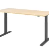 Hammerbacher VXMKA Elektrisch hoogteverstelbaar Zit-sta-bureau Ahorn C-Voet 1,800 (B) x 800 (D) x 1,200 (H) mm Spaanplaat, Staal