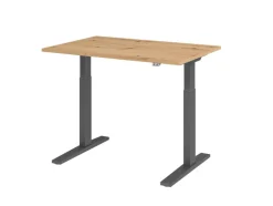 Hammerbacher VXMKA Elektrisch hoogteverstelbaar Zit-sta-bureau Eiken C-Voet 1,200 (B) x 800 (D) x 1,200 (H) mm Spaanplaat, Staal