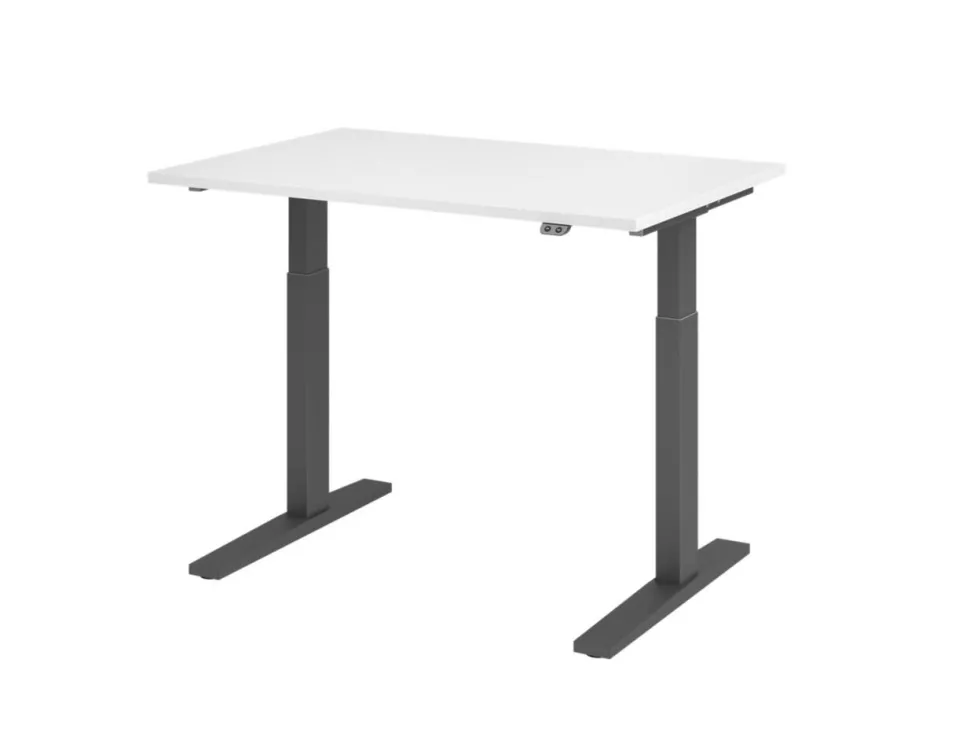 Hammerbacher VXMKA Elektrisch hoogteverstelbaar Zit-sta-bureau Wit C-Voet 1,200 (B) x 800 (D) x 1,200 (H) mm Spaanplaat, Staal