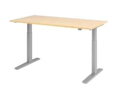 Hammerbacher VXMKA Elektrisch hoogteverstelbaar Zit-sta-bureau Ahorn C-Voet 1,600 (B) x 800 (D) x 1,200 (H) mm Spaanplaat, Staal