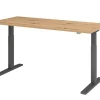 Hammerbacher VXMKA Elektrisch hoogteverstelbaar Zit-sta-bureau Eiken C-Voet 1,800 (B) x 800 (D) x 1,200 (H) mm Spaanplaat, Staal