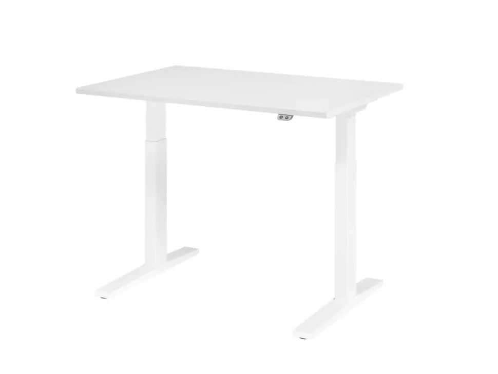 Hammerbacher VXMKA Elektrisch hoogteverstelbaar Zit-sta-bureau Wit C-Voet 1,200 (B) x 800 (D) x 1,200 (H) mm Spaanplaat, Staal