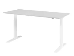 Hammerbacher VXMKA Elektrisch hoogteverstelbaar Zit-sta-bureau Grijs C-Voet 1,800 (B) x 800 (D) x 1,200 (H) mm Spaanplaat, Staal