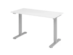 Hammerbacher VXMST Elektrisch hoogteverstelbaar Zit-sta-bureau Wit T-Voet 1.400 (B) x 672 (D) x 1.200 (H) mm Spaanplaat, Staal