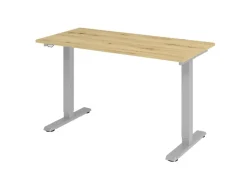 Hammerbacher VXMST Elektrisch hoogteverstelbaar Zit-sta-bureau Eiken T-Voet 1,400 (B) x 672 (D) x 1,200 (H) mm Spaanplaat, Staal