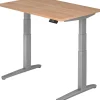 Hammerbacher XBHM VXBHM Elektrisch hoogteverstelbaar Zit-sta-bureau Rechthoekig Walnoot C-Voet 1.200 (B) x 800 (D) x 1.290 (H) mm Spaanplaat, Staal, Aluminium