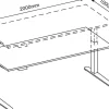 Hammerbacher XBHM VXBHM Elektrisch hoogteverstelbaar Zit-sta-bureau Rechthoekig Wit C-Voet 2.000 (B) x 1.000 (D) x 1.290 (H) mm Spaanplaat, Staal, Aluminium