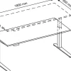 Hammerbacher XBHM VXBHM Elektrisch hoogteverstelbaar Zit-sta-bureau Rechthoekig Grijs C-Voet 1.800 (B) x 800 (D) x 1.290 (H) mm Spaanplaat, Staal, Aluminium