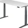 Hammerbacher XBHM VXBHM Elektrisch hoogteverstelbaar Zit-sta-bureau Rechthoekig Wit C-Voet 1.800 (B) x 800 (D) x 1.290 (H) mm Spaanplaat, Staal, Aluminium