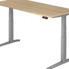Hammerbacher XBHM VXBHM Elektrisch hoogteverstelbaar Zit-sta-bureau Rechthoekig Eiken C-Voet 1.800 (B) x 800 (D) x 1.290 (H) mm Spaanplaat, Staal, Aluminium